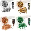Plataforma transfronteiriça mais vendida fragmentos de folha de cor fina como papel ouro e prata pintura de arte para unhas artesanato multi-cor opcional