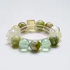 [Quan Ying Flotante] Pulsera de Cristal de Limón Natural para Mujer Fácil de Combinar Pulsera de Esmeralda Verde Cristal Blanco Venta al por Mayor