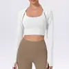 Roupas de Yoga de Manga Longa Feitas Sob Medida de Fábrica para Mulheres, Roupas Fitness de Secagem Rápida Justas, Tops Camisetas Esportivas para Corrida Transfronteiriça