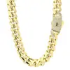 Hip-Hop Europeo y Americano Transfronterizo Collar Cubano Brillante de Oro de 14K Joyería de Moda de Alta Calidad para Hombres Collar Personalizado Personalización
