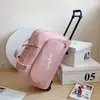 Bolsa de Viagem com Rodinhas de Grande Capacidade com Logo Estampado Bolsa Tiracolo de Viagem Feminina Mala de Bordo Dobrável Estilo K Masculina Bolsa de Rodinhas