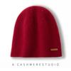 Cachemira 2026 Otoño e Invierno Nuevo de Gama Alta Unisex Doble Cara Color Sólido Engrosado Cálido Moderno Tejido Casual Gorro