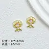 Colgante Sencillo de Aleación Incrustado con Concha de Perla Material para Pulsera de Cuentas Hecha a Mano DIY, Aretes, Accesorios para Collares
