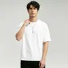 Camiseta de verano para hombre de manga corta, estilo americano, algodón puro de peso pesado, 300 g, cuello redondo, 100% algodón, top liso de alta gama