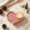 Zongbo Molde de Silicona para Portavelas con Patrón en Relieve de Ángel Navideño, Reno, Copo de Nieve, Árbol de Navidad, Corazón