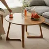 Mesa de centro redonda de madera maciza nórdica, mesa redonda pequeña estilo ISN, mesa baja de tatami japonés, popular en alojamientos tipo Airbnb en línea, adecuada para tomar el té en el balcón