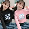Camiseta Interior de Terciopelo con Cuello Medio Alto para Niñas para Otoño e Invierno, Ropa para Niños, Camiseta de Manga Larga para Niños Talla Mediana y Grande, Tops para Primavera y Otoño