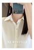 Camisa de seda de imitação sem mangas Cardigan feminino 2024 Nova gola polo de verão cetim acético Base profissional Top feminino