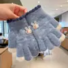 Guantes de Dedos Lindos para Niños Niñas Invierno Prueba de Frío Cálido Juego de Cinco Dedos Conjunto Completo de Dedos Tejido para Bebé Niños de Invierno