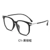 30387 Marco de Gafas Ultraligero de Aleación de Titanio Poligonal Gris Transparente Marco de Gafas Artístico Retro Estilo Coreano Marco Grande