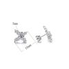 Pendientes de plata de ley S925 con cruz de moissanita y diamantes de colores, diseño de nicho simple a la moda, joyería para las orejas que combina con todo.