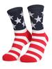 Amazon Wish Día de la Independencia Ebay Calcetines de Bandera Americana Más Vendidos Calcetines de Algodón Rayados Calcetines de Media Pantorrilla Venta al por Mayor