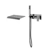 Grifo de bañera Amazon con caño de cascada de alto flujo y cabezal de ducha de mano, grifo de bañera de cascada montado en la pared