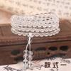 Pulsera de Cristal Blanco Estilo Natural Chino para Pareja Rosario de Múltiples Vueltas Cuentas Cuentas 108 Pulsera de Cristal Blanco