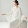 Cárdigan de punto jacquard calado de cachemira, estilo chal, corte holgado y relajado, longitud media, otoño/invierno, prenda exterior talla grande