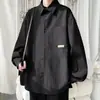 Estilo Nuevo Primavera y Otoño Juventud Color Sólido Camisa Top Simple Holgada Moda Camisa Cárdigan Camisa Manga Larga