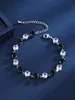 Moda Transfronteriza Pulsera Redonda de Circonita Blanca y Negra Europea y Americana, Joyería Elegante Exquisita de Alto Nivel Artística Retro Transfronteriza