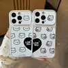 Capa para Celular Apple 17promax com Coração Gato Cachorro Aplicável Meninas Fofas Huawei Xiaomi Vivo Janela Grande