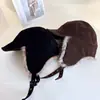 Sombrero Aviador de Gamuza Ca4 Japonés para Mujer, Grueso y Cálido para Otoño e Invierno, Sombrero Lei Feng con Bordes de Felpa, Protección para los Oídos, Sombrero de Equitación Moderno