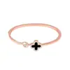 Pulseira feminina Trevo Simples pulseira nova pulseira ouro rosa joia pulseira aberta Europeia e Americana pulseira feminina