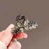Presilha de Flor de Vidro com Strass Coreana Adequada para Mulheres Elegantes, Presilha para Meio Preso na Parte de Trás da Cabeça, Presilha de Liga Metálica de Alta Qualidade