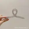 Para cabelos grossos, presilha de tubarão acrílica da moda, presilha de cabelo francesa fofa em formato de coração, presilha de garra com laço elegante para mulheres