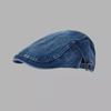 Gorra de Mezclilla Lavada Removable Vintage de Diseñador Gorra Facial Roja de Internet Boina Pequeña Gorra de Calle Versátil para Mujer
