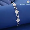 Pulseira Irregular de Cobre com Zircônia Incrustada em Forma de Coração de Luxo Leve de Alta Qualidade, Venda Quente Transfronteiriça, Joia de Mão Exquisita, Fashion e Versátil