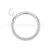 Aretes de Aleación de Titanio G23 Perla Anillo Cerrado Incrustado con Joyería para Perforación Humana Fabricantes Transfronterizos Perla Anillo Abierto