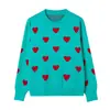 Suéter de Punto para Mujer Otoño e Invierno Transfronterizo Europeo y Americano Suéter de Punto Grueso con Forma de Corazón Estilo Coreano Perezoso Versátil Holgado Jacquard para Mujer