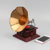 Tocadiscos de Vinilo Adornos Nórdicos de Lujo Ligero Modelo Retro Gramófono Gabinete de Vino Cafetería Decoraciones para Ventanas del Hogar
