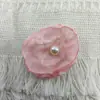 Acessórios de Roupa 4cm Flores Chiffon de Três Camadas Pérolas de Camada Dupla Pétalas Queimadas à Mão Acessórios para Joias DIY Grampo de Cabelo