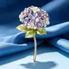 Acessórios de Roupa Criativos da Moda Broche Esmalte Cravejado com Strass Broche de Hortênsia Acessórios Versáteis para Roupas Broche com Tema de Planta