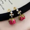 Pendientes originales de perlas y flores para mujer, estilo retro, elegantes, con borlas, largos, de perlas de agua dulce y súper hadas.