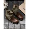 Botas Martin Vintage para Mulheres, Botas de Cano Médio, Novo Estilo Verão e Outono 2026, Botas com Salto Bloco, Salto Grosso, Botas de Equitação com Solado Grosso, Estilo Europeu