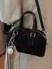 Bolsa de Bowling Portátil Casual 2025 Nueva Moda Gamuza Escarchada Retro de Aspecto Elegante Bolso Cruzado Sencillo