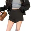 Shorts Casuales Grises para Mujer, Shorts Deportivos de Verano de Cintura Alta y Pierna Ancha, Pantalones Cortos A-Line Levanta Cadera, Pantalones Cortos de Ciclismo Fitness Petite