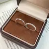 Anillo de Plata de Ley S925 Tiqi Estilo Coreano Moda Anillo Abierto Retorcido Cruzado para Mujer, Simple Punto de Perla Doble Capa Apilable Tendencia