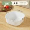 Juego de Cestas Escurridoras de Cocina de Doble Capa para Uso Doméstico, Bandeja Espesada para Frutas para Sala de Estar, Juego de Tres Piezas para Lavar Verduras, Arroz y Frutas