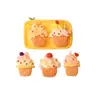 Accesorios de Resina para Mini Pasteles Simulados, Decoraciones DIY con Pegamento de Crema, Juguetes de Comida Postre Caricatura Lindos, Adornos