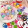 Diademas para el Cabello de Niñas, Lindas Diademas de Encaje con Bolas de Peluche de Colores Dulces que No Lastiman el Cabello, Accesorios para Coletas de Niñas Pequeñas al por Mayor
