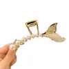 Grande cabeça traseira de alta qualidade de metal grampo de cabelo high-end updo tubarão clipe hairpin novo cocar feminino