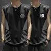 2026 Nuevo Estilo Camiseta sin Mangas de Seda de Hielo para Hombre, Verano Ajuste Holgado, Deportiva Fitness de Secado Rápido sin Mangas Camiseta sin Mangas Delgada