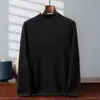 Suéter 100% cachemira pura para hombre, cuello medio alto de doble capa, nuevo suéter de punto cálido Otoño/Invierno 2026, camiseta de capa base