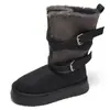 Botas de Nieve Cálidas Antideslizantes de Suela Gruesa con Aumento de Altura Estilo Retro para Mujer 2026 Nuevas Botas de Algodón Espesadas de Invierno para el Noreste