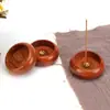 Suporte Criativo de Incenso Poroso de Jacarandá Mini Queimador de Incenso de Madeira Base para Incenso Queimador de Incenso de Madeira Sólida de Latão