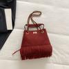 Bolso de Hombro, Bolso Cruzado, Bolso Cubo Pequeño para Mujer Estilo Fragante Cadena de Rombo Borla, Bolso de Hombro de Viaje de Gama Alta para el Trabajo