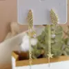 Pendientes de Plata con Borla y Mariposa de Circonita Dulces y Exquisitos para Mujer, con un Toque de Lujo Ligero y Gama Alta, Pendientes de Botón Versátiles Vintage