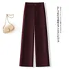 Calça Versátil Casual de Cintura Alta para Primavera e Outono, Modelagem Slim, Cobre o Quadril, Perna Reta, Ideal para o Trabalho
