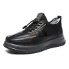 Nuevos Zapatos de Algodón Cálido Forrados de Polar para Hombre, Zapatos Casuales Impermeables de Cuero para Personas de Mediana Edad y Mayores, Botas de Nieve Ligeras con Suela Gruesa
